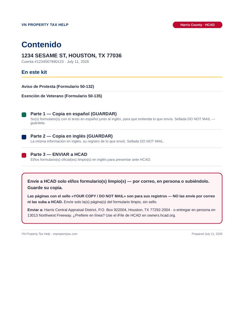 Protesta + exención